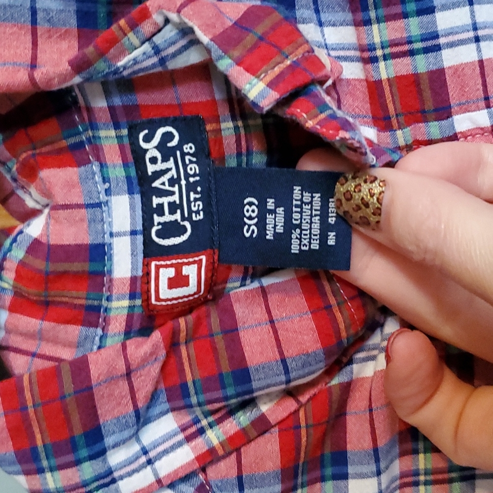 Boys Size 8 CHAPS shirt - Picture 2 of 2